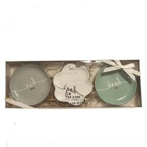 Doghaus His Hers Cats Catch All Small Ceramic Trays